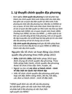 Lý thuyết về chính quyền địa phương học phần Luật hiến pháp