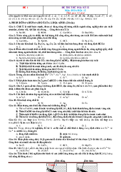 TOP 5 đề thi thử học kỳ II môn hóa học 12 (có đáp án)