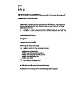 Chương 1: Định Nghĩa và Chiến Lược Marketing (MAR)
