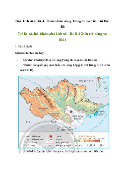Giải Lịch sử Địa lí lớp 4 Bài 4: Thiên nhiên vùng Trung du và miền núi Bắc Bộ | Chân trời sáng tạo
