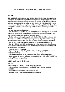 Địa lý 11 Chân trời sáng tạo bài 23: Kinh tế Nhật Bản