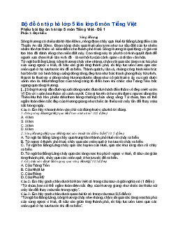 Bộ đề ôn tập hè lớp 5 lên lớp 6 năm 2024 môn Tiếng Việt