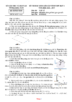 Đề Thi HSG Vật Lí 12 Chuyên Sở Giáo Dục Quảng Nam 2022-2023 Có Đáp Án