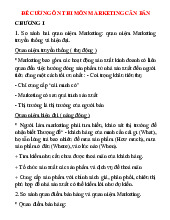 Đề cương ôn thi 2023 - 2024: Tổng quan và phân tích môn Marketing cơ bản | Trường Đại học Nam Cần Thơ