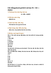 Cân bằng phương trình hoá học Al + O2 → Al2O3