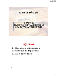 Bài giảng chương 2 môn Kinh tế đầu tư | Đại học Mỹ thuật Công nghiệp