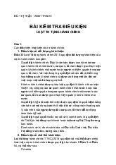 Câu 1: Các điều kiện khởi kiện vụ án hành chính: 1. Điều kiện về đối tượng khởi kiện" Điều 30 Luật tố tụng hành chính 2015 | Bài kiểm tra điều kiện Luật tố tụng hành chính | Học viện Hành Chính Quốc Gia