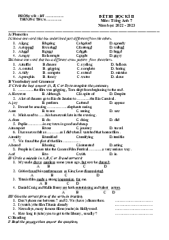 Đề thi học kì 2 môn Tiếng Anh 7 năm 2022 - 2023 sách Chân trời sáng tạo - Đề 3