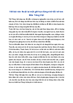 Viết bài văn thuật lại một giờ học đáng nhớ đối với em môn Tiếng Việt | Tập làm văn 4