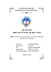 Bài tập lớn Kinh tế chính trị NEU| Đại học Kinh Tế Quốc Dân