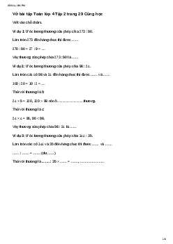 Vở bài tập Toán lớp 4 Bài 51: Ước lượng thương trong phép chia Chân trời sáng tạo