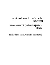 Top 344 câu trắc nghiêm ôn tập môn Kinh tế chính trị Mác - Lênin  | Học viện Nông nghiệp Việt Nam