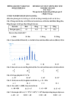 Đề học kì 2 Toán 7 Cánh Diều năm 2022 – 2023 phòng GD&ĐT Tiền Hải – Thái Bình