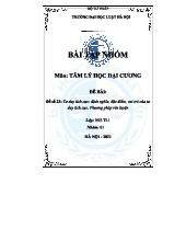 Tâm lý học đại cương: Tư duy tích cực và phương pháp rèn luyện N03.TL