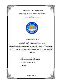 Mô hình chuỗi cung ứng của Vinmart | Quản trị chuỗi cung ứng | Đại học Thương mại