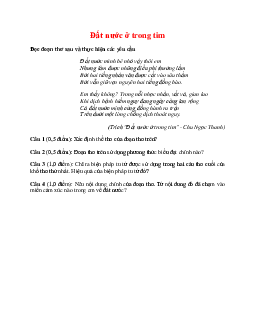 Đọc hiểu: Đất nước ở trong tim - Chu Ngọc Thanh | Ôn tập Ngữ Văn 12
