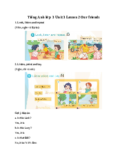 Tiếng Anh lớp 3 Global Success Unit 3 Lesson 2 Our friends