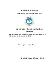 Phân tích vai trò sứ mệnh lịch sử của giai cấpcông nhân và vận dụng vào đề tài - Môn chủ nghĩa xã hội khoa học| Đại học Kinh Tế Quốc Dân