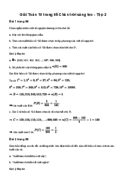 Giải Toán 10 Bài tập cuối chương 10