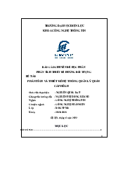 Báo cáo môn phân tích thiết kế hướng đối tượng| Trường đại học Điện Lực
