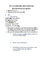 TOP các câu hỏi tự luận ôn tập học phần Principle of database management | Trường Đại học Quốc tế, Đại học Quốc gia Thành phố Hồ Chí Minh