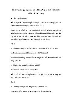 Đề cương ôn tập học kì 2 môn Tiếng Việt 2 sách Kết nối tri thức với cuộc sống