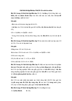 Giải Sách bài tập Hóa học 9 bài 28