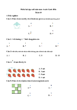 Bài tập cuối tuần Toán lớp 4 Cánh diều - Tuần 19