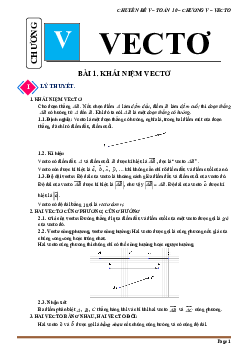 Chuyên đề vectơ Toán 10 Chân Trời Sáng Tạo