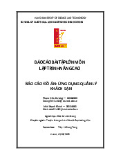 Báo cáo Đồ án Ứng dụng quản lý khách sạn môn Lập trình nâng cao | Trường Đại học Bách Khoa Hà Nội