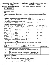 Đề cuối kỳ 1 Toán 9 năm 2024 – 2025 trường THCS Lý Tự Trọng – Quảng Nam