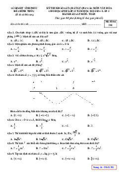 Đề khảo sát Toán 12 lần 1 năm 2023 – 2024 sở GD&ĐT Vĩnh Phúc