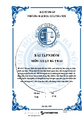 Bài tập nhóm Phân tích quyền NĐT 2024 môn Luật đất đai | Trường Đại học Luật Hà Nội