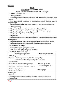 Giáo án Toán 3 Kết nối tri thức (KNTT) tuần 26