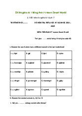 Đề thi giữa kì 1 tiếng Anh 7 i-learn Smart World