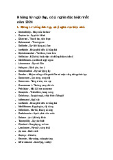 Những từ ngữ đẹp, có ý nghĩa đặc biệt nhất năm 2024