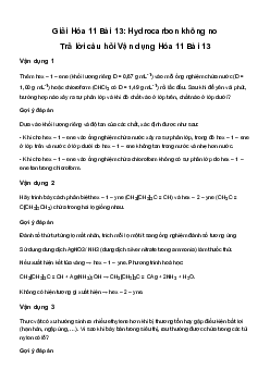 Bài 13: Hydrocarbon không no | Giải Hoá 11 Cánh diều