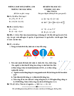 Đề học kì 1 Toán 6 năm 2023 – 2024 trường THCS Bắc Hồng – Hà Nội