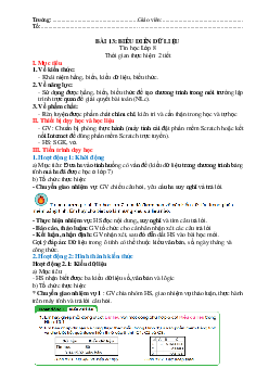 Giáo án Tin học 8 Bài 13: Biểu diễn dữ liệu | Kết nối tri thức