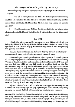 Bài tập quá trình môn quản trị chiến lược