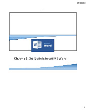 Lý thuyết cơ bản môn Tin học văn phòng MS Word | trường Đại học Huế