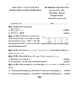 Đề giữa kỳ 2 Toán 10 năm 2022 – 2023 trường THPT Nguyễn Thị Minh Khai – TP HCM