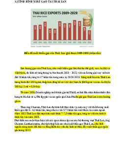 Tình hình xuất khẩu gạo ở Thái Lan