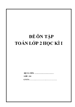 Đề ôn thi học kì 1 môn Toán 2 sách Kết nối tri thức với cuộc sống