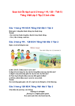 Soạn bài Ôn tập học kì 2 trang 119, 120 - Tiết 5 | Tiếng Việt Lớp 3 Tập 2 Cánh diều