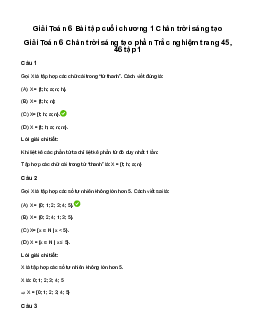 Giải Toán 6 Bài tập cuối chương 1 - Chân trời sáng tạo