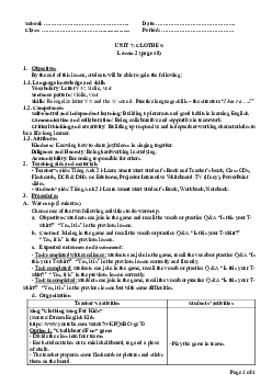 Unit 7: U7L2A | Giáo án Tiếng Anh 2 sách i-Learn Smart Start (Cả năm)