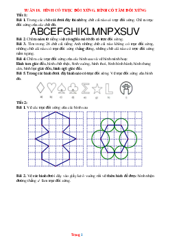 Bài tập toán 6 bộ kết nối tuần 18 hình có trục đối xứng tâm đối xứng