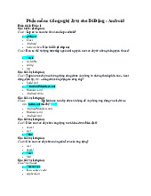 Câu hỏi trắc nghiệm Phần mềm: Công nghệ Java cho Di Động - Android mon Công nghệ thông tin | Trường đại học kinh doanh và công nghệ Hà Nội