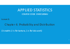Lecture 8:  Chapter 4: Probability and Distribution | Trường Đại học Quốc tế, Đại học Quốc gia Thành phố Hồ Chí Minh